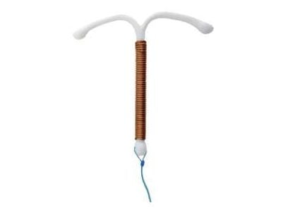 Fitting a Copper IUD for Emergency Contraception 1 Image of a copper contraceptive IUD on a white background